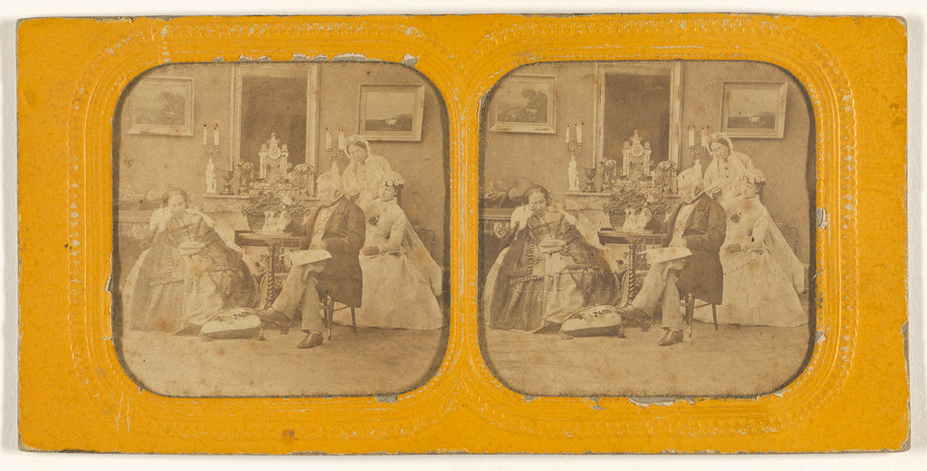 Unknown:[Parlor scene], Poster Print Wall Art
