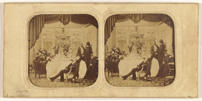 Unknown:[Social gathering, man at end of table passed out fr,16x12