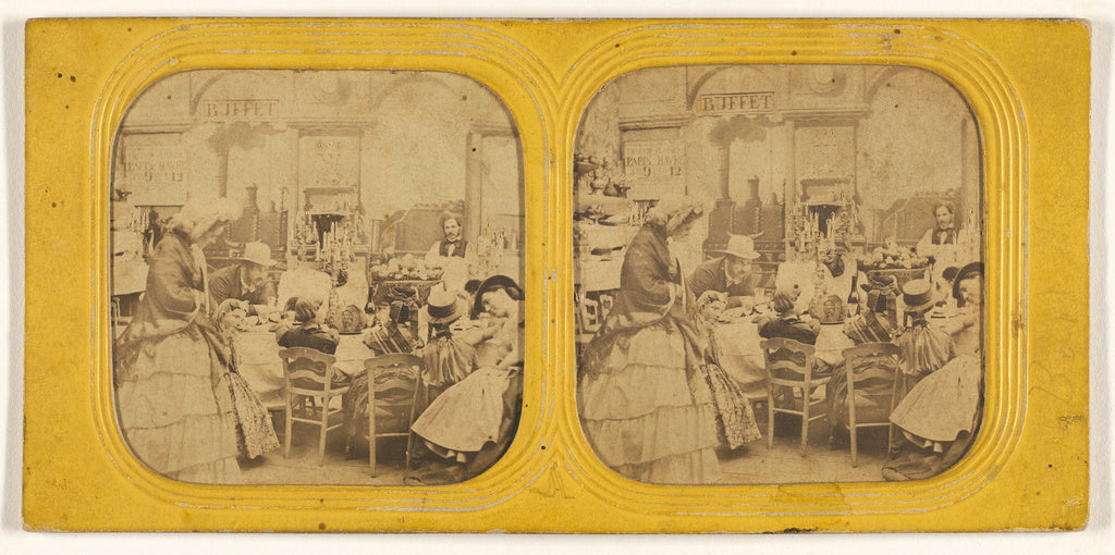 Unknown maker, French:[Genre scene: people at a buffet],16x12"(A3)Poster