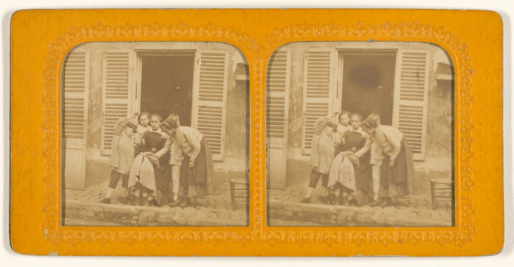 Unknown maker, French:[Child on mother's lap being spanked b, Poster Print Wall Art