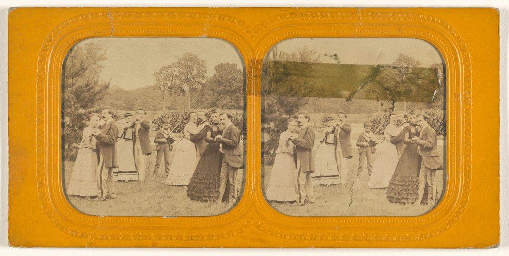 Unknown:[Social scene: group of people dancing outdoors], Poster Print Wall Art