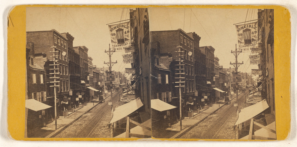 Unknown maker, American:Third Street, above Chestnut., Poster Print Wall Art