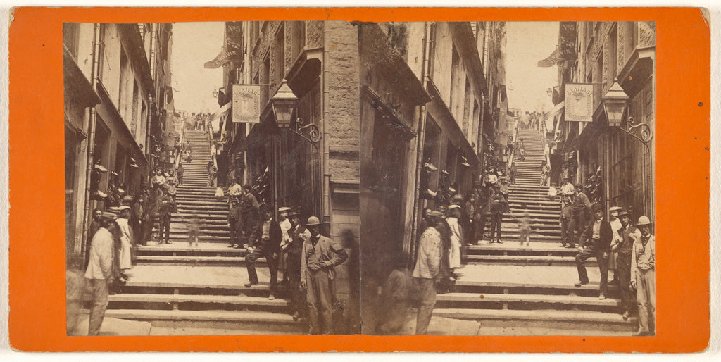 L.P. Vallée:Break-neck Steps, at foot of which was found th, Poster Print Wall Art