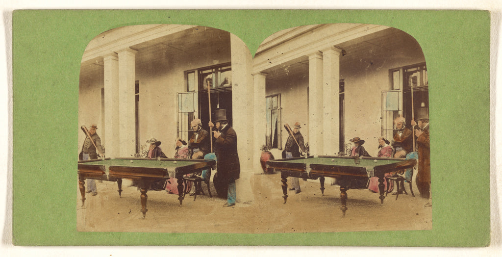 Unknown:[Men playing pool], Poster Print Wall Art