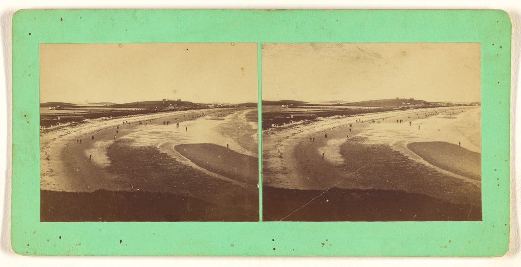Unknown:[High angle view of a beach with people], Poster Print Wall Art