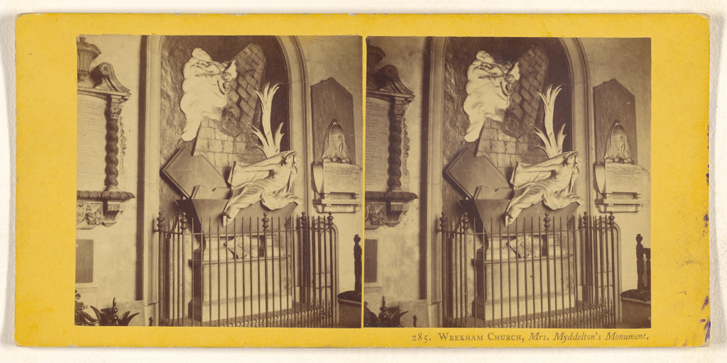 Unknown maker, British:Wrexham Church, Mrs. Myddelton's Monu, Poster Print Wall Art
