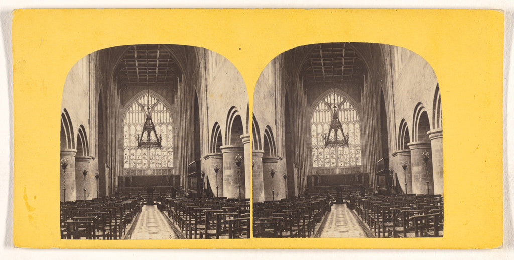 Unknown maker, British:[Interior of Priory Church, Malvern], Poster Print Wall Art