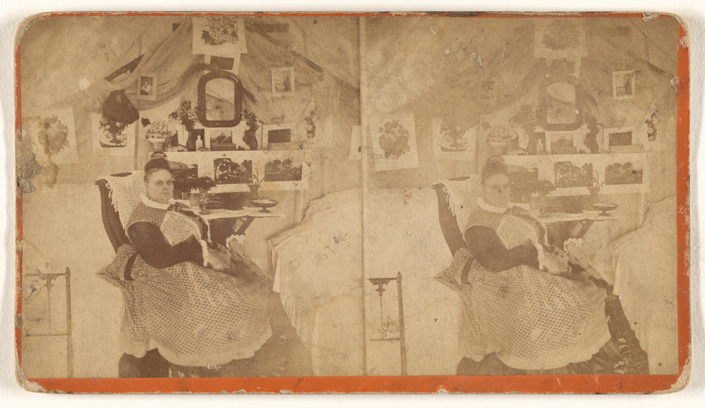 Unknown:[Large woman seated in her bedroom], Poster Print Wall Art