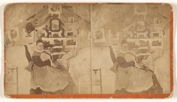 Unknown:[Large woman seated in her bedroom],16x12