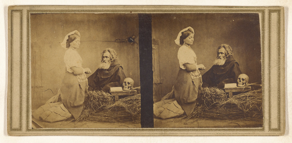 Unknown:[Genre: woman on knees in front of white bearded man, Poster Print Wall Art