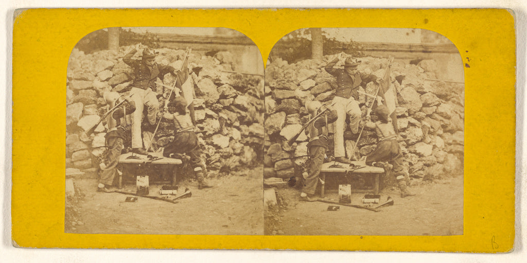 Unknown:[Children playing war], Poster Print Wall Art