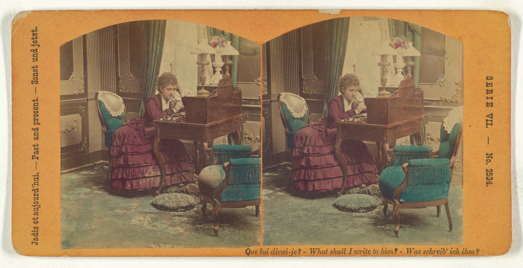 Unknown:Que lui dirai-je? - What shall I write to him? - Was, Poster Print Wall Art