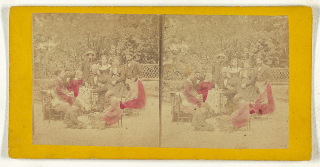 Unknown:[Family portrait taken in garden], Poster Print Wall Art
