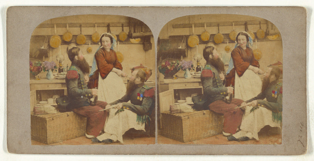 Unknown:[Two bearded men in a kitchen, with a woman who is p,16x12"(A3)Poster