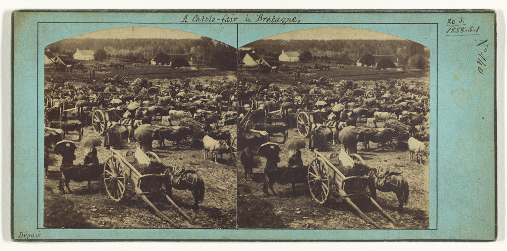 Unknown maker, French:[A cattle-fair in Bretagne.], Poster Print Wall Art
