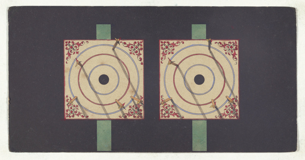 Unknown:Dart Board with Shadows, Poster Print Wall Art