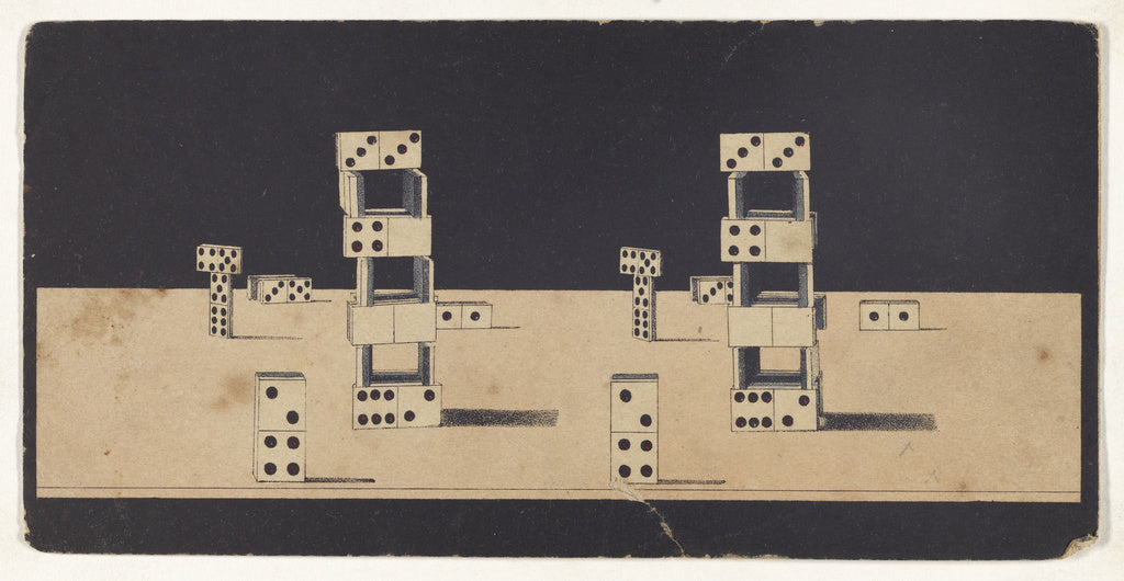 Unknown:[Optical illusion of some dominoes], Poster Print Wall Art