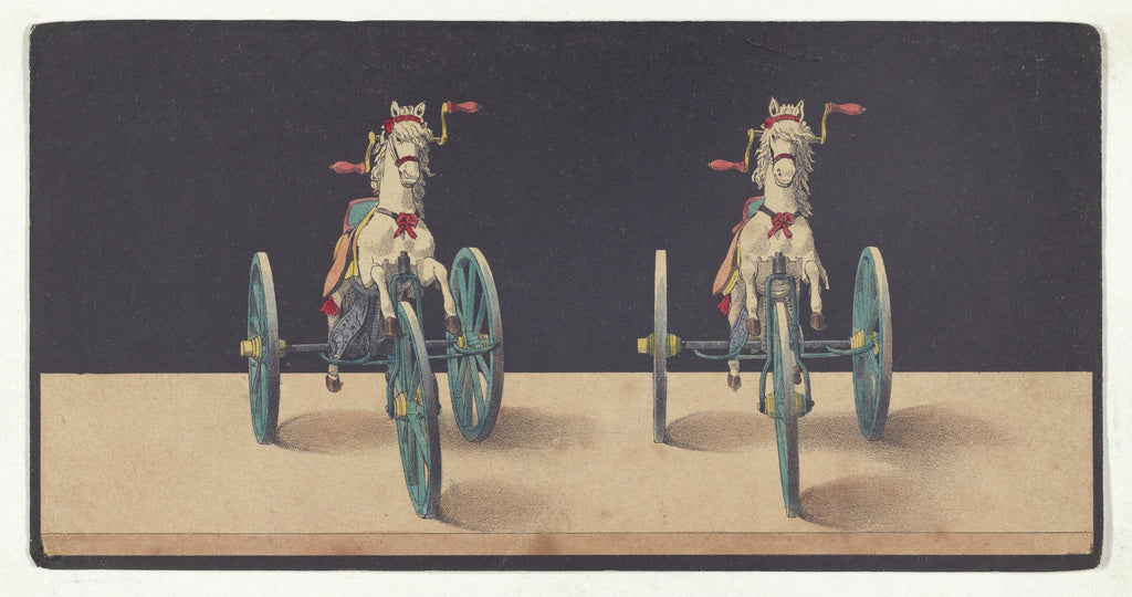 Unknown maker, French:Horse-Head Tricycle, Poster Print Wall Art