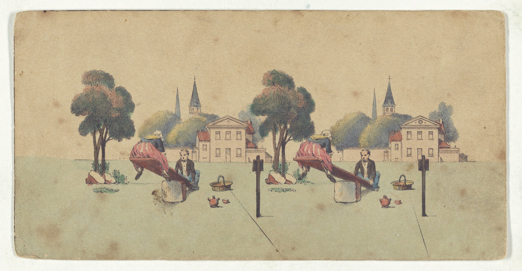 Unknown:[Optical illusion of a drawing of a couple on a see-, Poster Print Wall Art