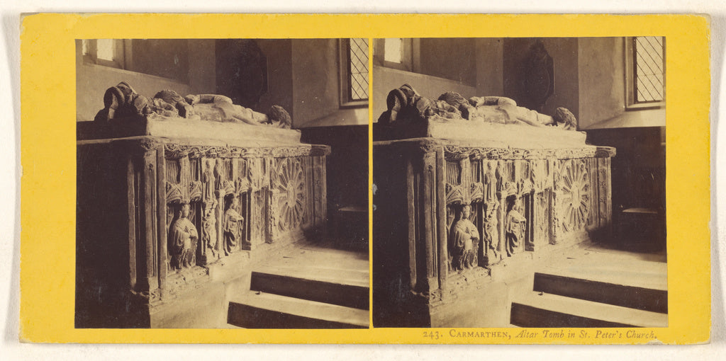 Unknown:Carmarthen, Altar Tomb in St. Peter's Church., Poster Print Wall Art
