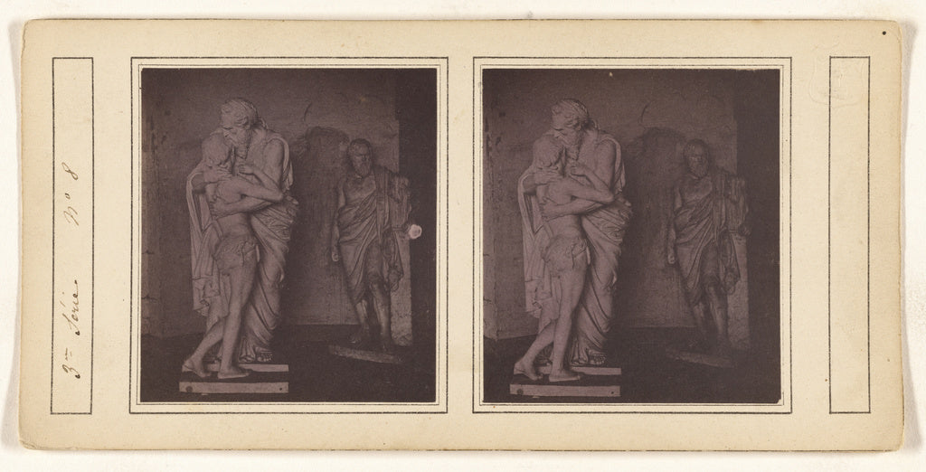 Unknown maker, French:[Two unidentified statues],16x12"(A3)Poster