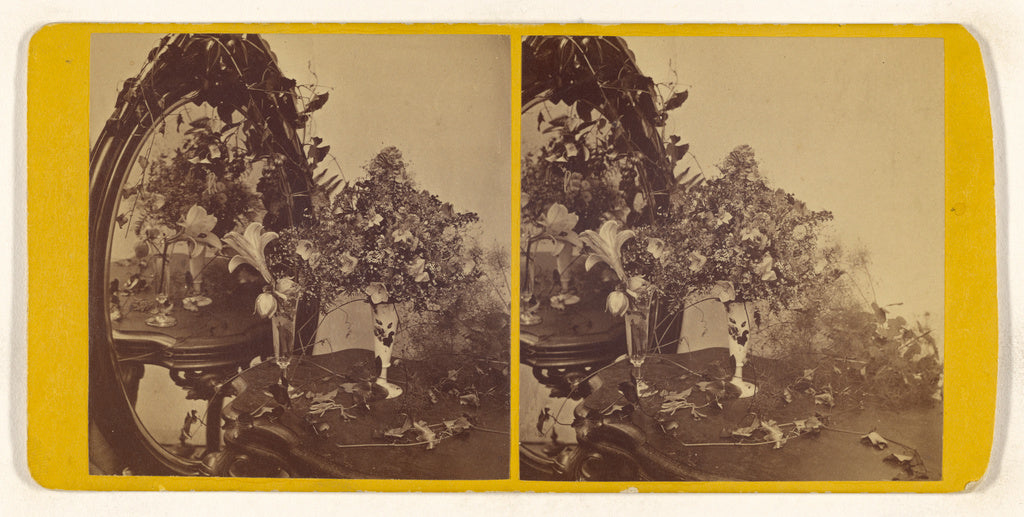 Unknown maker, American:Flowers, with reflection., Poster Print Wall Art