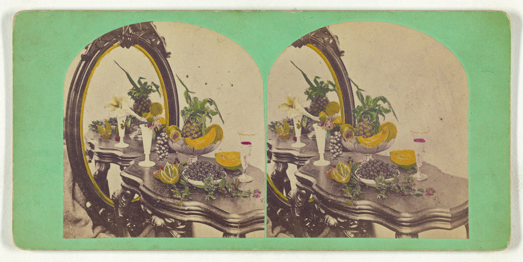 Unknown maker, American:[Still life of fruits on a table wit, Poster Print Wall Art