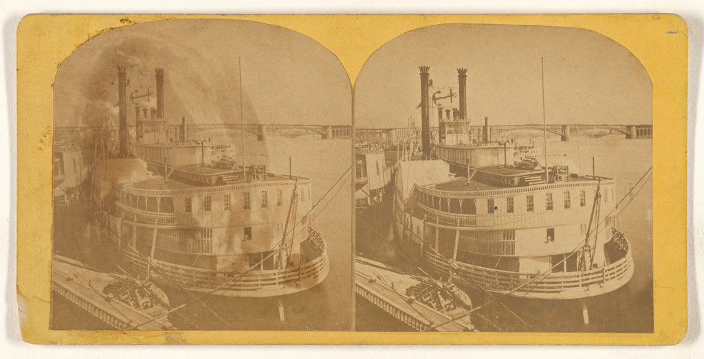 Unknown maker, American:[St. Louis Steamer & Bridge], Poster Print Wall Art