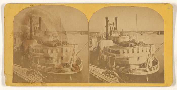 Unknown maker, American:[St. Louis Steamer & Bridge],16x12