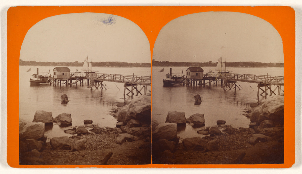 Unknown maker, American:[Steamboat & Pier, Juniper Point], Poster Print Wall Art