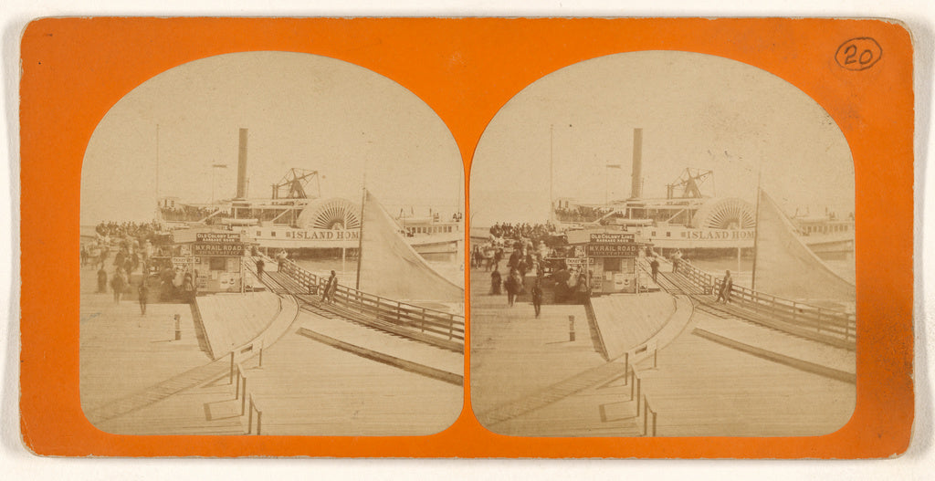 Unknown maker, American:[Paddleboat "Island Home"], Poster Print Wall Art