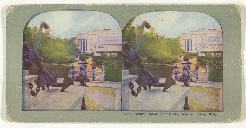 Unknown maker, American:White House from State, War and Navy,16x12"(A3)Poster