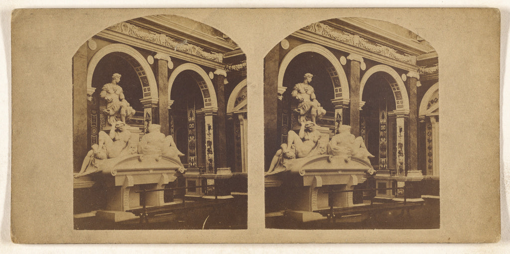 Unknown maker, British:[Statues in museum], Poster Print Wall Art