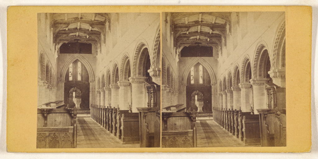 Unknown maker, British:[Interior of a church], Poster Print Wall Art