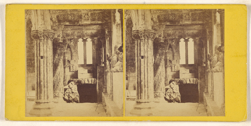 Unknown maker, British:Interior of Roslin Chapel - the "Appr, Poster Print Wall Art