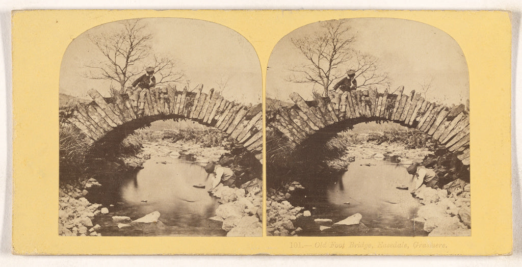 Unknown maker, British:Old Foot Bridge, Easedale, Grasmere., Poster Print Wall Art