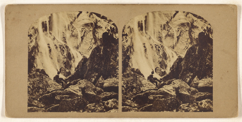 Unknown maker, British:Powerscourt Waterfall, Ireland., Poster Print Wall Art