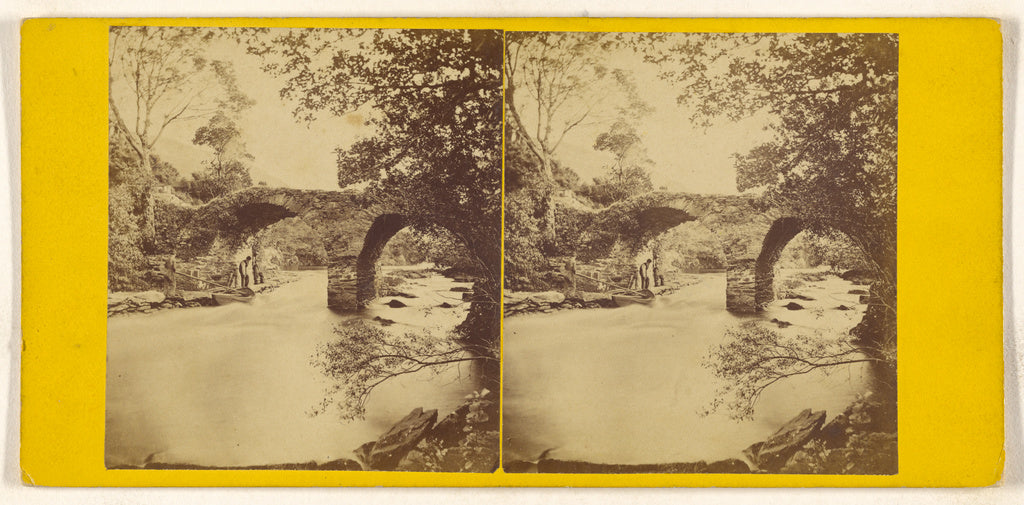 Unknown maker, British:The Old Weir Bridge, looking up the S, Poster Print Wall Art