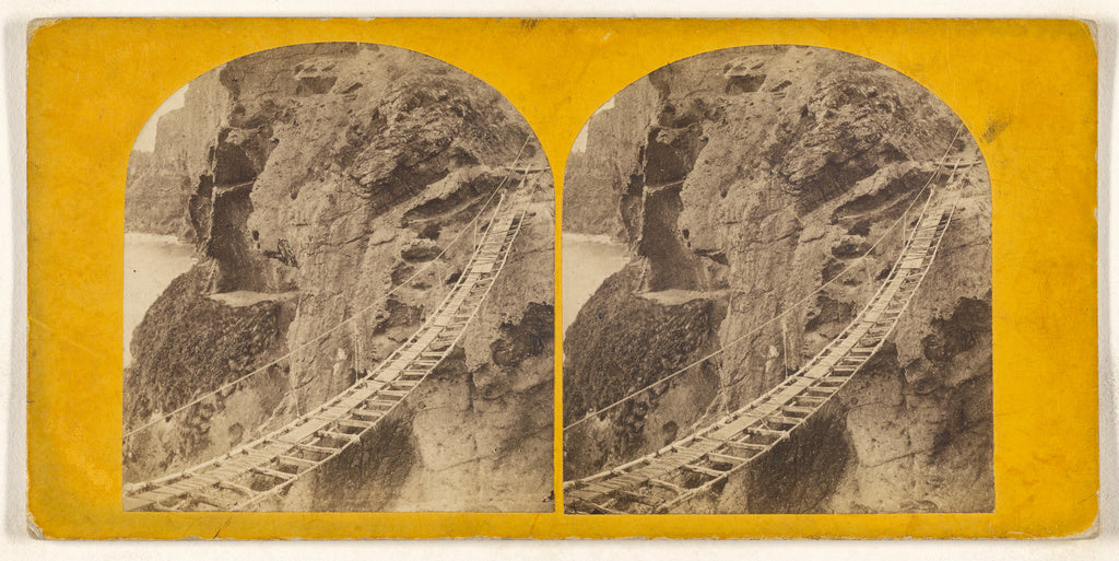 Unknown maker, British:Ireland. The Rope Bridge, Carrick-a-R, Poster Print Wall Art