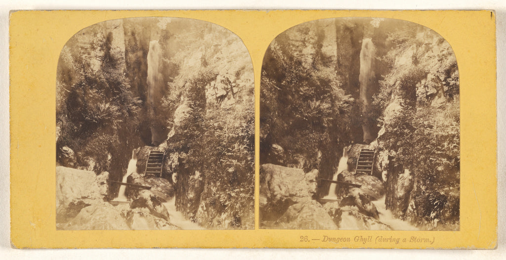 Unknown maker, British:Dungeon Ghyll (during a Storm.), Poster Print Wall Art
