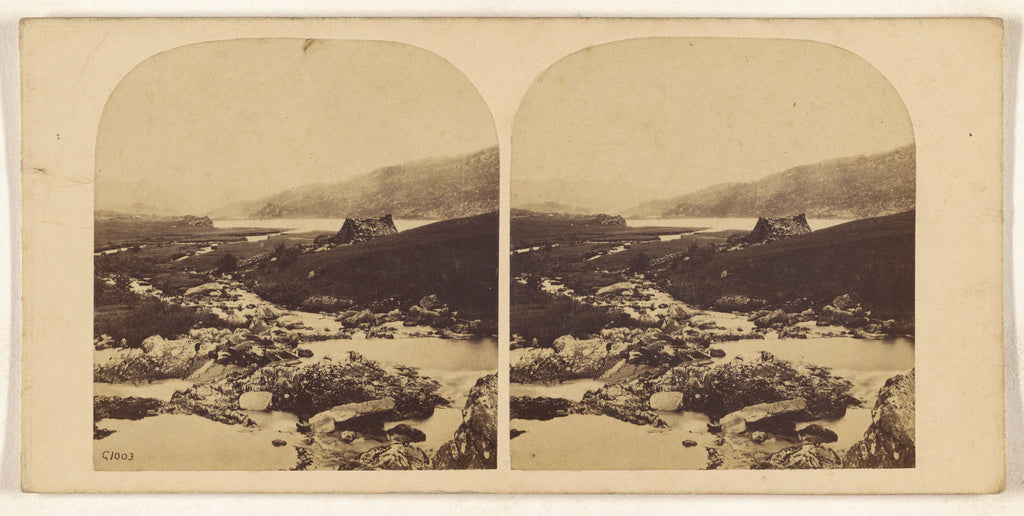 Unknown maker, British:[Sea view with rocks], Poster Print Wall Art