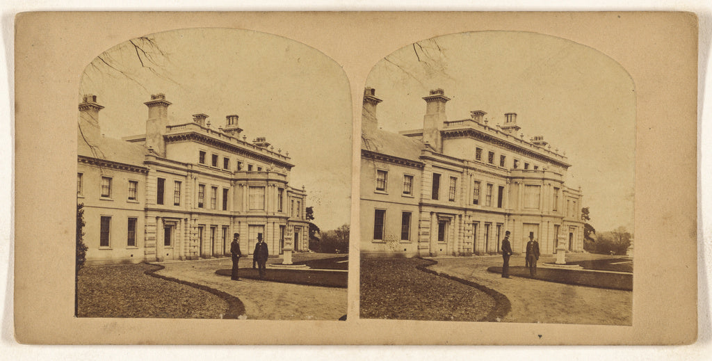 Unknown maker, British:[English manor, two men on lawn], Poster Print Wall Art