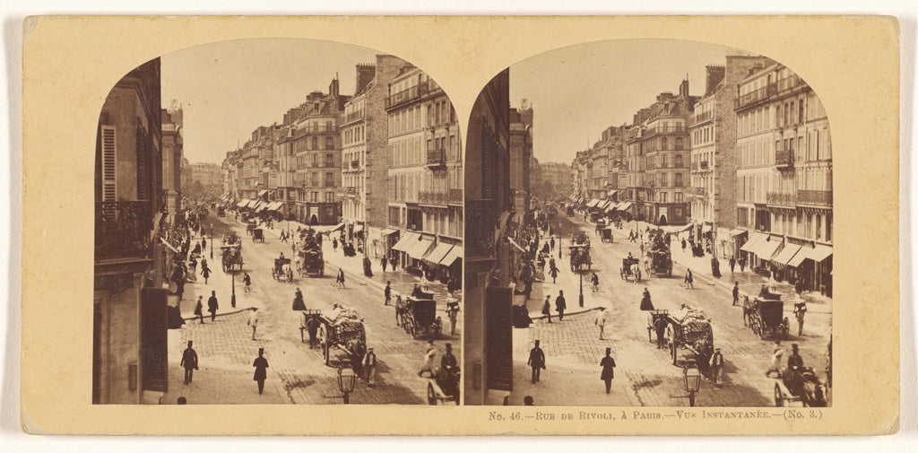 Unknown maker, French:Rue de Rivoli, a Paris. - Vue Instanta, Poster Print Wall Art