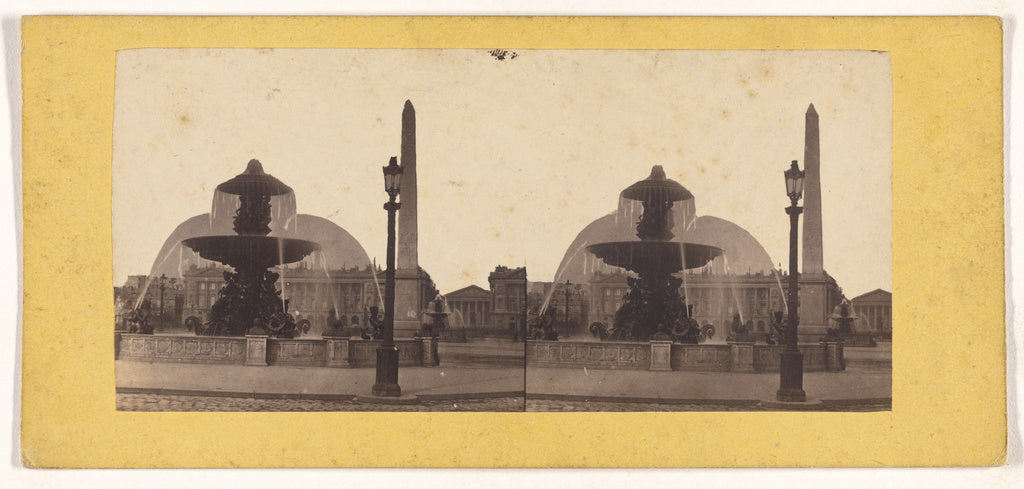 Unknown maker, French:[Fountain and obelisk, Paris, France], Poster Print Wall Art