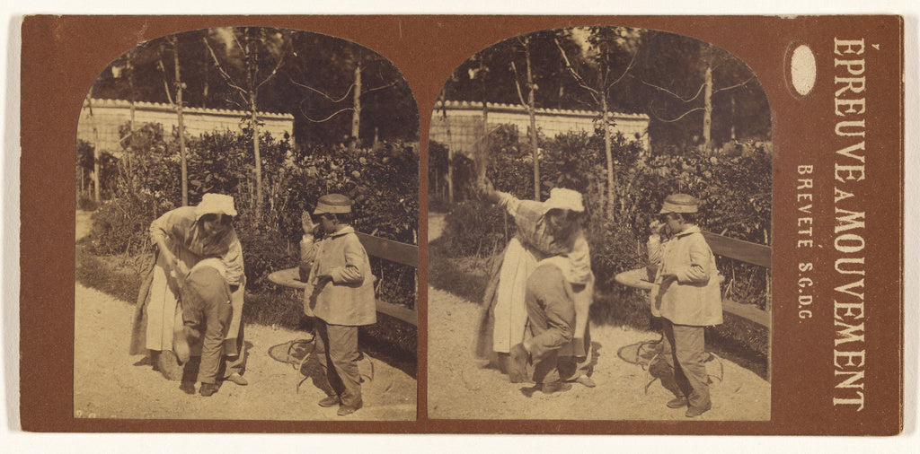 Unknown maker, French:[Child being spanked with whisk broom,, Poster Print Wall Art