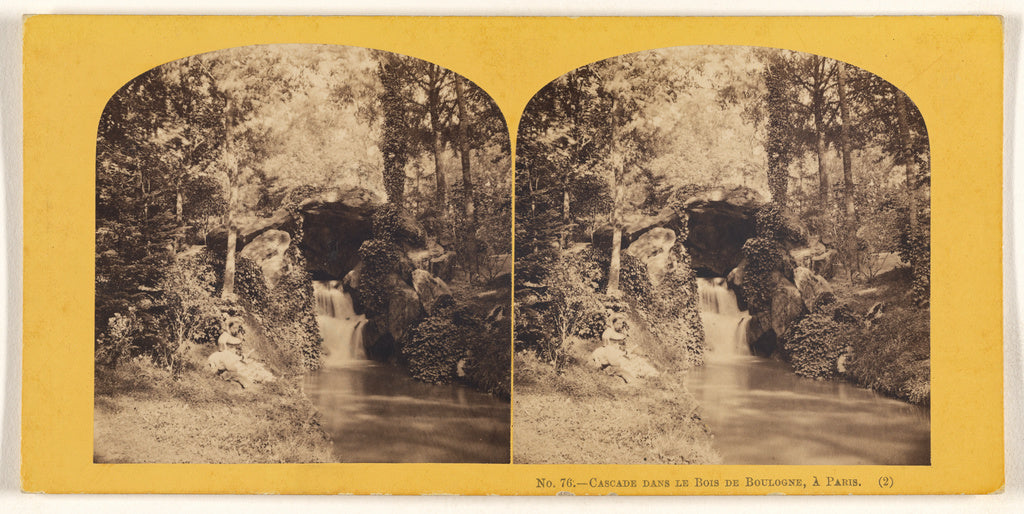 Unknown maker, French:Cascade dans Le Bois de Boulogne, a Pa, Poster Print Wall Art
