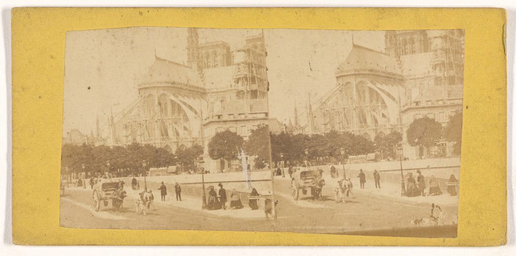 Unknown maker, French:[Rear view of Notre-Dame, Paris, Franc, Poster Print Wall Art