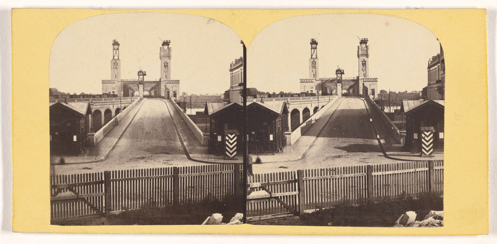 Unknown maker, French:[Le pont neuf a Cologne], Poster Print Wall Art