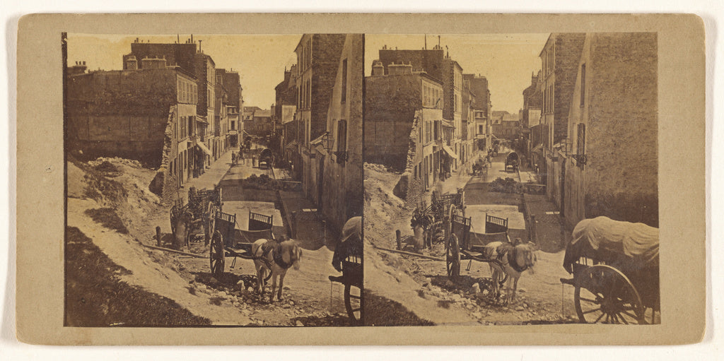 Unknown maker, French:[Une rue a Montmarte a Paris], Poster Print Wall Art