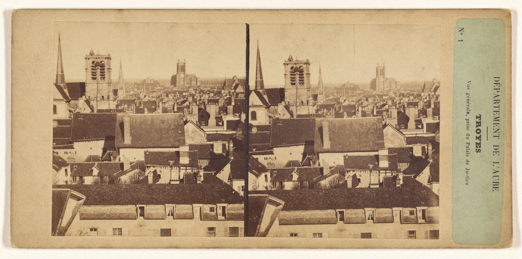 Unknown maker, French:Department de L'Aube. Troyes. Vue gene, Poster Print Wall Art